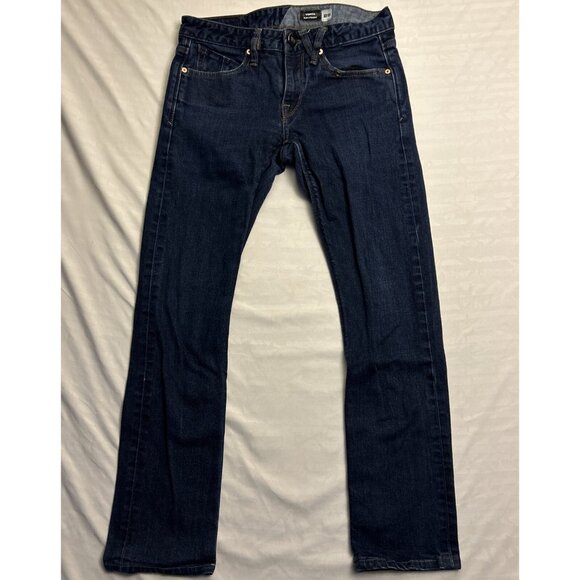 Volcom Vorta Slim Straight Jeans Men's Size 29 X 27L dark wash Denim 5 Pocket - Picture 1 of 8